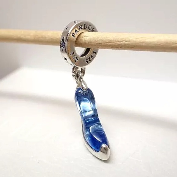 NWOT Pandora x Disney Cinderella's Glass Slipper Charm Blue Crystal - 793071C - Picture 13 of 16